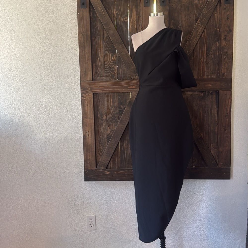 One Shoulder Side Split Asymmetrical Bodycon Midi… - image 3
